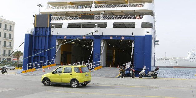 ATHENS, ATTICA, GREECE - 2015/01/31: The M/F Blue Star Patmos ferry lies on the pier of Piraeus. The Hellenic Statistical Authority announced that the passenger traffic in Greek ports in the 2nd quarter of 2014 rose by 5% compared to the 2nd quarter of 2013. (Photo by Michael Debets/Pacific Press/LightRocket via Getty Images)