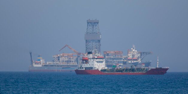 LIMASSOL, CYPRUS - JULY 12: The drillship Pacific Khamsin on July 12, 2017 in Limassol, Cyprus.Total will likely commence exploring for gas in their offshore Block 11 concession in early 2017.Noble Energy received the concession to explore block 12 in October 2008. In August 2011, Noble entered into a production-sharing agreement with the Cypriot government regarding the block's commercial development. The Cyprus A gas field is a Cypriot natural gas field that was discovered in 2011. It will begin production in 2015 and will produce natural gas and condensates. The total proven reserves of the Cyprus A gas field are around 7 trillion cubic feet and production is slated to be around 300 million cubic feet/day. (Photo by Athanasios Gioumpasis/Getty Images)