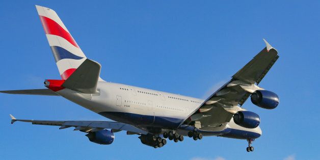 LOS ANGELES, CA - JUNE 18: British Airways Airbus A380 arrives at Los Angeles International Airport on June 18, 2017 in Los Angeles, California. (Photo by FG/Bauer-Griffin/GC Images)