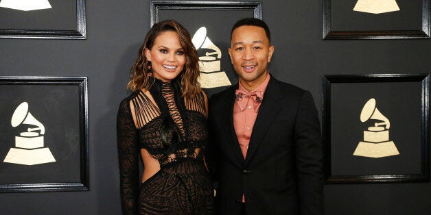 Model Chrissy Teigen and musician John Legend arrive at the 59th Annual Grammy Awards in Los Angeles, California, U.S. , February 12, 2017. REUTERS/Mario Anzuoni