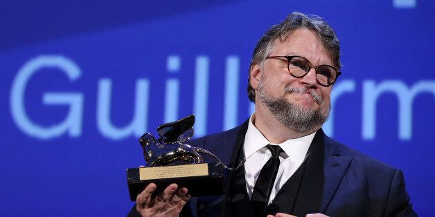 VENICE, ITALY - SEPTEMBER 09: Guillermo del Toro receives the Golden Lion for Best Film Award for 'The Shape Of Water' during the Award Ceremony of the 74th Venice Film Festival at Sala Grande on September 9, 2017 in Venice, Italy. (Photo by Franco Origlia/Getty Images)