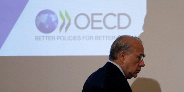 OECD Secretary General Jose Angel Gurria attends a news conference at the Japan National Press Club in Tokyo, Japan April 13, 2017. REUTERS/Toru Hanai