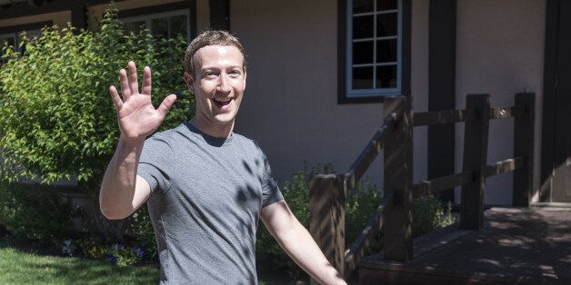 Mark Zuckerberg, chief executive officer and founder of Facebook Inc., waves after the morning session during the Allen & Co. conference in Sun Valley, Idaho, U.S., on Thursday, July 13, 2017. The 34th annual Allen & Co. conference gathers many of America's wealthiest and most powerful people in media, technology, and sports. Photographer: David Paul Morris/Bloomberg via Getty Images