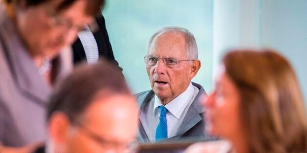 German finance minister Wolfgang Schaeuble arrives for the weekly cabinet meeting at the Chancellery in Berlin on August 16, 2017. / AFP PHOTO / Odd ANDERSEN (Photo credit should read ODD ANDERSEN/AFP/Getty Images)