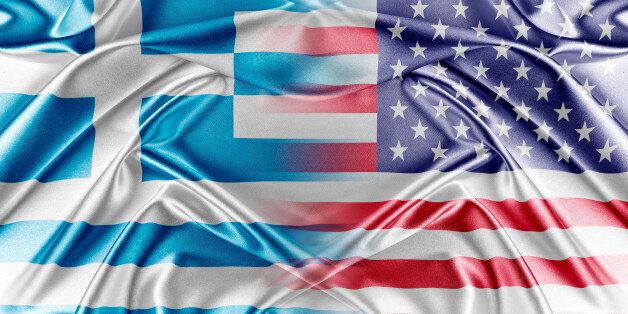 USA and Greece. Relations between two countries. Conceptual image.