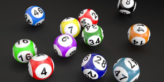 lottery balls isolated on black background