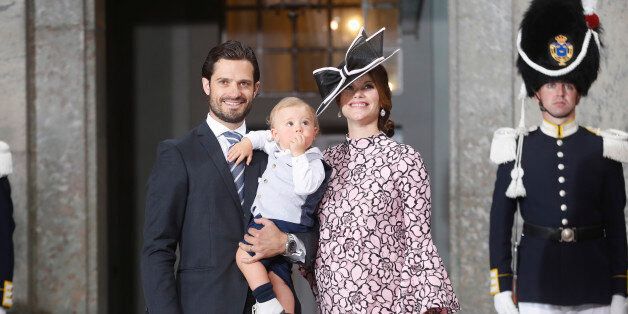 STOCKHOLM, SWEDEN - JULY 14: Prince Carl Philip of Sweden, Prince Alexander of Sweden and Princess Sofia of Sweden depart after a thanksgiving service on the occasion of The Crown Princess Victoria of Sweden's 40th birthday celebrations at the Royal Palace on July 14, 2017 in Stockholm, Sweden. The celebrations in Stockholm end with the Crown Princess Family being escorted from the Royal Palace to the Royal Stables in a horse drawn carriage. (Photo by MICHAEL CAMPANELLA/WireImage)