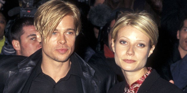 Actor Brad Pitt and actress Gwyneth Paltrow attend 'The Devil's Own' New York City Premiere on March 13, 1997 at City Cinemas Cinema 1 in New York City. (Photo by Ron Galella/WireImage)