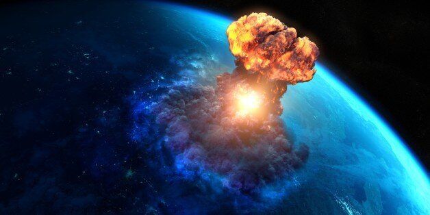 Nuclear bomb or asteroid impact creates a nuke mushroom