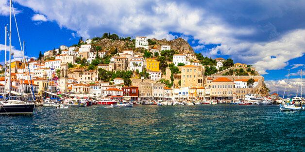 Pictorial port of Hydra Island,Saronics,Greece.