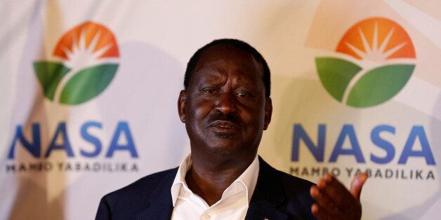 Kenyan opposition leader Raila Odinga, the presidential candidate of the National Super Alliance (NASA) coalition, address a news conference on the concluded presidential election in Nairobi, Kenya, August 9, 2017. REUTERS/Thomas Mukoya TPX IMAGES OF THE DAY