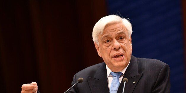 STRASBOURG, FRANCE - APRIL 26: Greek President Prokopios Pavlopoulos delivers his speech at the Parliamentary Assembly of the Council of Europe (PACE) in Strasbourg, France on on April 26, 2017. (Photo by Mustafa Yalcin/Anadolu Agency/Getty Images)