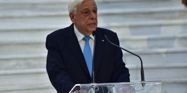 PRESIDENTIAL MANSION, ATHENS, ATTIKI, GREECE - 2017/07/24: Speech of the President of Hellenic Republic Prokopis Pavlopoulos, during the 43rd anniversary for the restoration of Democracy in Greece. (Photo by Dimitrios Karvountzis/Pacific Press/LightRocket via Getty Images)