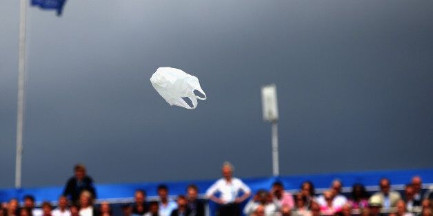 LONDON, ENGLAND - JUNE 25: A plastic bag is pictured in the sky during the mens singles final between Marin Cilic of Croatia and Feliciano Lopez of Spain during day seven of the 2017 Aegon Championships at Queens Club on June 25, 2017 in London, England. (Photo by Clive Brunskill/Getty Images)