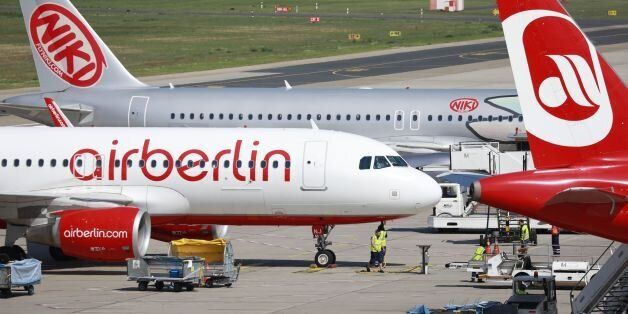 An Air Berlin plane is pictured on the tarmac at the Tegel airport in Berlin on August 15, 2017.Germany's struggling budget airline Air Berlin on Tuesday, August 15, 2017, said it had filed for insolvency proceedings after its main shareholder Etihad Airways said it 'would not provide any further financial support'.The German government was providing a bridging loan to keep flights going, it added in a statement, while German rival Lufthansa said in a separate statement it was in talks with Air Berlin to take over parts of the group. / AFP PHOTO / Odd ANDERSEN (Photo credit should read ODD ANDERSEN/AFP/Getty Images)