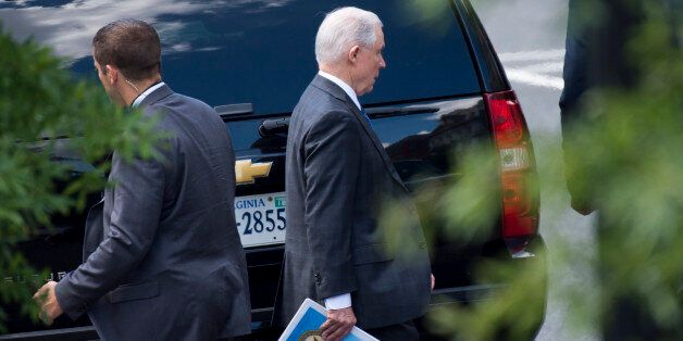 US Attorney General Jeff Sessions leaves the West Wing of the White House in Washington, DC on July 26, 2017.US Attorney General Jeff Sessions found himself in an increasingly untenable position Tuesday, as President Donald Trump once again publicly skewered his top law enforcement official, calling him 'VERY weak' and saying he is 'disappointed.' / AFP PHOTO / SAUL LOEB (Photo credit should read SAUL LOEB/AFP/Getty Images)