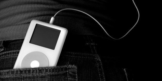 Classic 2nd generation iPod in back jean pocket