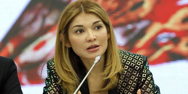 TASHKENT, UZBEKISTAN - OCTOBER 22: H.E.Dr. Gulnara Karimova Chairwoman of the Fund Forum Board of Trustees attends a press conference during Style.Uz Art Week at The Youth Art Palace on October 22, 2013 in Tashkent, Uzbekistan. (Photo by Yves Forestier/Getty Images for Style.Uz Art Week 2013)