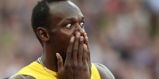 Athletics - World Athletics Championships â menâs 100 metres â London Stadium, London, Britain â August 5, 2017 â Usain Bolt of Jamaica gestures before the race. REUTERS/Kevin Coombs
