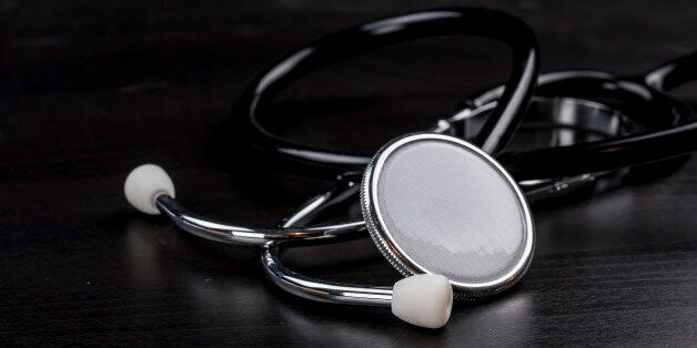 Close up shot of a doctor's stethoscope