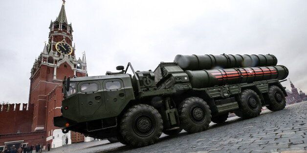 MOSCOW, RUSSIA - MAY 9, 2017: S-400 Triumf medium-range and long-range surface-to-air missile system rolls down Moscow's Red Square during a Victory Day military parade marking the 72nd anniversary of the victory over Nazi Germany in the 1941-1945 Great Patriotic War, the Eastern Front of World War II. Valery Sharifulin/TASS (Photo by Valery Sharifulin\TASS via Getty Images)