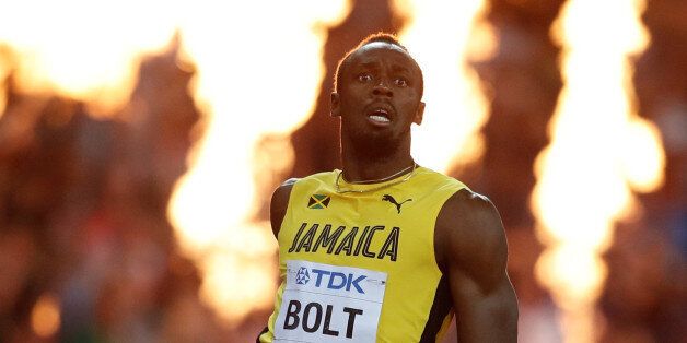 Athletics - World Athletics Championships â menâs 100 m final â London Stadium, London, Britain â August 5, 2017 â Usain Bolt of Jamaica reacts after the race. REUTERS/Phil Noble TPX IMAGES OF THE DAY