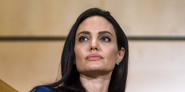 US actress and United Nations High Commissioner for Refugees (UNHCR) special envoy Angelina Jolie attends the annual lecture of the Sergio Vieira de Mello Foundation at the United Nations (UN) office in Geneva on March 15, 2017. / AFP PHOTO / Fabrice COFFRINI (Photo credit should read FABRICE COFFRINI/AFP/Getty Images)