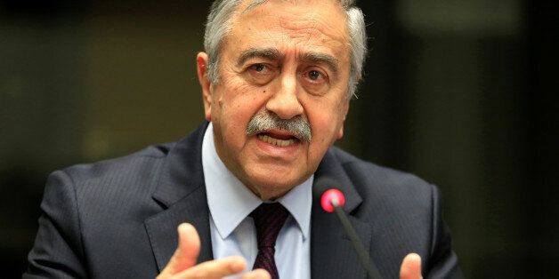 Turkish Cypriot leader Mustafa Akinci speaks during a news conference in Geneva, Switzerland January 13, 2017. REUTERS/Pierre Albouy