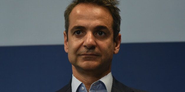 Leader of Opposition and New Democracy (Nea Dimokratia), Kyriakos Mitsotakis at the opening of the re founded Youth Organisation of New Democracy ONNED, in Athens on May 6, 2017 (Photo by Wassilios Aswestopoulos/NurPhoto via Getty Images)
