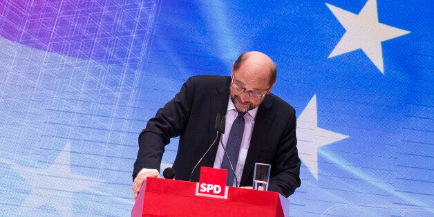 Chancellor Candidate and Chairman of the Social Democratic Party (SPD) Martin Schulz speaks during the event 'Zukunft. Gerechtigkeit. Europa' (Future, Equitiy, Europe) at the SPD headquarters Willy-Brandt-Haus in Berlin, Germany on July 16, 2017. (Photo by Emmanuele Contini/NurPhoto via Getty Images)