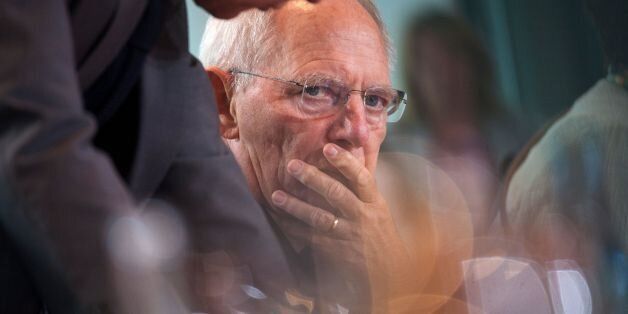 German Finance Minister Wolfgang Schaeuble waits for the start of the weekly cabinet meeting at the Chancellery in Berlin on July 5, 2017. / AFP PHOTO / STEFFI LOOS (Photo credit should read STEFFI LOOS/AFP/Getty Images)