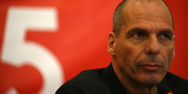 Former Greek Minister of Finance Yanis Varoufakis presents the program of Diem25, in a press conference,on April 28, 2017 in Thessaloniki, Greece (Photo by Grigoris Siamidis/NurPhoto via Getty Images)