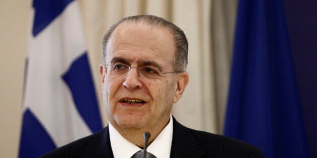 Cyprus' Foreign Minister Yannakis Kasoulidis addresses journalists during a news conference in Athens March 6, 2013. REUTERS/John Kolesidis (GREECE - Tags: POLITICS)