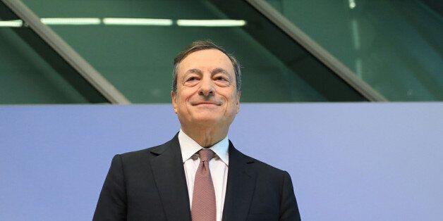 Mario Draghi, president of the European Central Bank (ECB), arrives for a news conference following the bank's interest rate decision, at the ECB headquarters in Frankfurt, Germany, on Thursday, July 20, 2018. The ECB deferred the delicate decision of how and when to venture the next step toward policy normalization until later this year. Photographer: Krisztian Bocsi/Bloomberg via Getty Images
