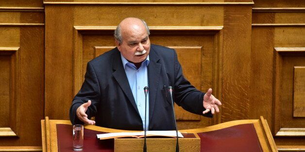 HELLENIC PARLIAMENT, ATHENS, ATTIKI, GREECE - 2017/07/11: Nikos Voutsis President of Hellenic Parliament, during his speech in the session concerning the Cypriot issue. (Photo by Dimitrios Karvountzis/Pacific Press/LightRocket via Getty Images)