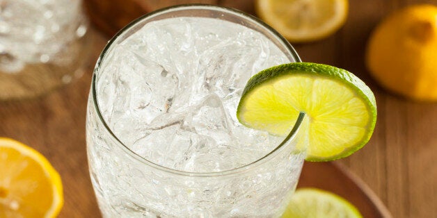 Refreshing Lemon and Lime Soda in a Glass