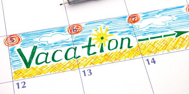 Reminder Vacation in calendar with pen