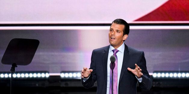 UNITED STATES - JULY 12: Donald Trump Jr., speaks at the 2016 Republican National Convention in Cleveland, Ohio on Monday, July 19, 2016. (File Photo By Bill Clark/CQ Roll Call)
