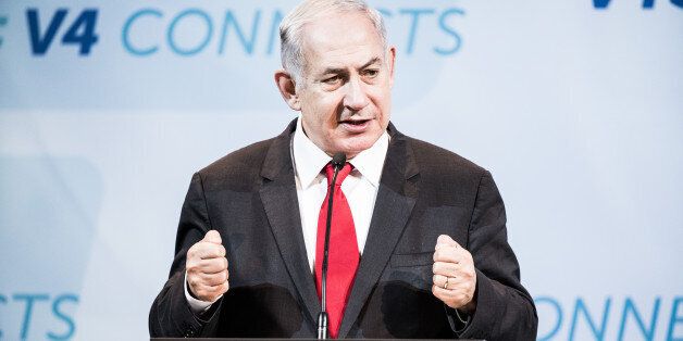 Benjamin Netanyahu, Israel's prime minister, gestures as he speaks during a news conference in Budapest, Hungary, on Wednesday, July 19, 2017. The European Parliament labeled Hungary a 'clear risk' to the rule of law in May and called for a procedure that may lead to the suspension of the eastern European countrys voting rights in the trading bloc. Photo: Akos Stiller/Bloomberg via Getty Images