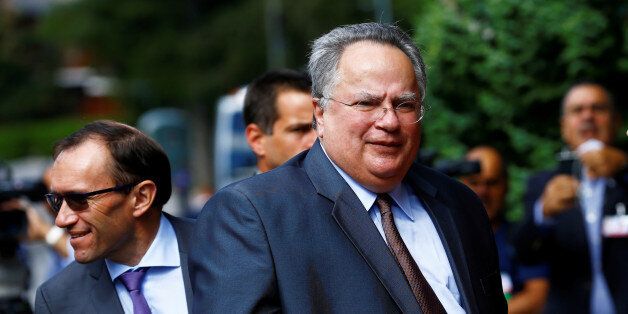 Greek Foreign Minister NikosÂ Kotzias arrives for peace talks on divided Cyprus under the supervision of the United Nations in the alpine resort of Crans-Montana, Switzerland June 28, 2017. REUTERS/Denis Balibouse