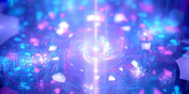 Energy source with glowing magical particles, computer generated abstract background