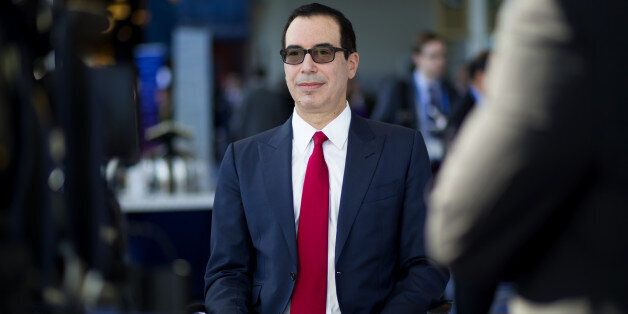Steven Mnuchin, U.S. Treasury secretary, sits during an interview at the SelectUSA Investment Summit in Oxon Hill, Maryland, U.S., on Tuesday, June 20, 2017. The SelectUSA Investment Summit brings together companies from all over the world, economic development organizations from every corner of the nation and other parties working to facilitate foreign direct investment (FDI) in the United States. Photographer: Eric Thayer/Bloomberg via Getty Images