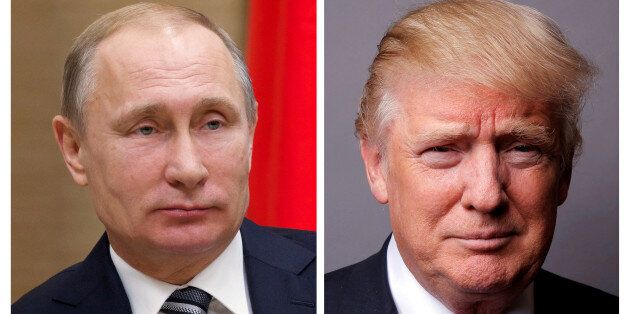 FILE PHOTO: A combination of file photos showing Russian President Vladimir Putin at the Novo-Ogaryovo state residence outside Moscow, Russia, January 15, 2016 and U.S. President Donald Trump posing for a photo in New York City, U.S., May 17, 2016. REUTERS/Ivan Sekretarev/Pool/Lucas Jackson/File Photos TPX IMAGES OF THE DAY