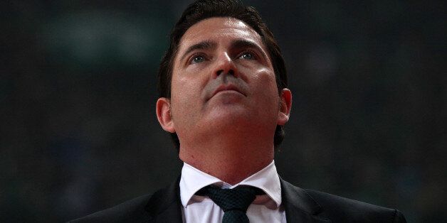 ATHENS, GREECE - APRIL 20: Xavi Pascual, Head Coach of Panathinaikos Superfoods Athens react during the 2016/2017 Turkish Airlines EuroLeague Playoffs leg 2 game between Panathinaikos Superffods Athens v Fenerbahce Istanbul at Olympic Sports Center Athens on April 20, 2017 inAthens, Greece. (Photo by Panagiotis Moschandreou/EB via Getty Images)