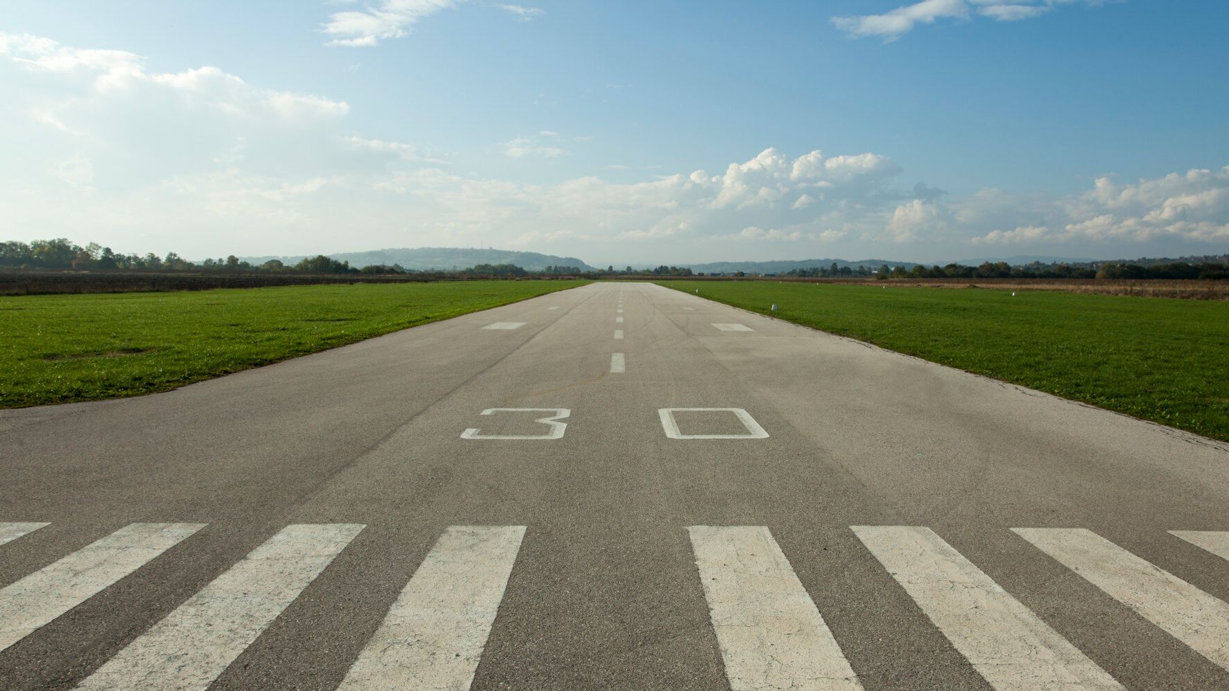 Air field. Аэродром Сток. Background for Runway. Airstrip Side view.