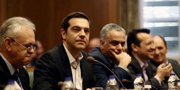 PM Alexis Tsipras, during a Government cabinet meeting, at Parliament, in Athens, on June 13, 2017 about the extend of catastrophy on the island of Lesbos due to the major earthquake of June 12, 2017. (Photo by Panayotis Tzamaros/NurPhoto via Getty Images)
