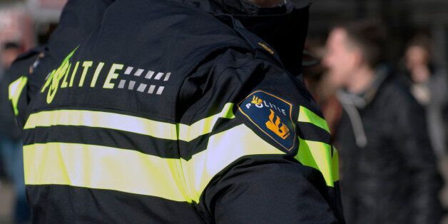 Amsterdam,The Netherlands-march 1,2015: Police officer uniform with badges,