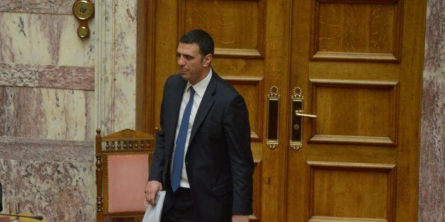 ATHENS, GREECE - 2015/05/12: MP with New Democracy Vasilis Kikilias.Greek Legislators voted in the Greek parliament about a new law for the reform of Greek public Education. (Photo by George Panagakis/Pacific Press/LightRocket via Getty Images)