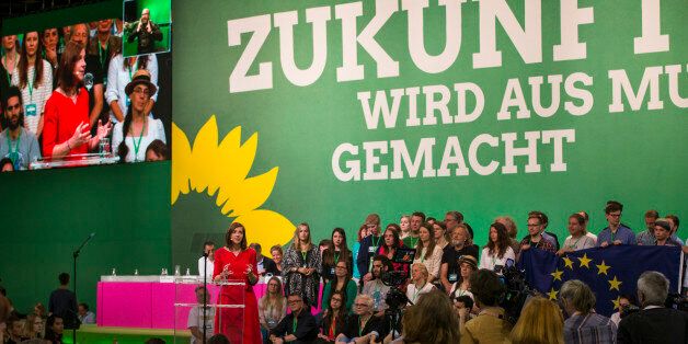Co-head and leading candidate of the German Green Party (Buendnis 90/Die Gruenen) for the federal elections Katrin Goering-Eckardt speaks during the federal congress at the Velodrom in Berlin, Germany on June 17, 2017. (Photo by Emmanuele Contini/NurPhoto via Getty Images)