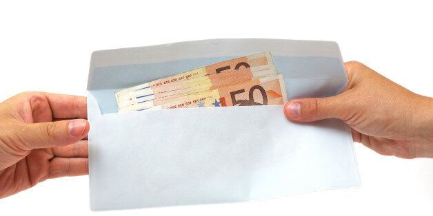 corruption concept with envelope,money
